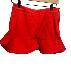 Maje Womens Ruffle Hem Mini Skirt Red‎ European Size 36 Stylish